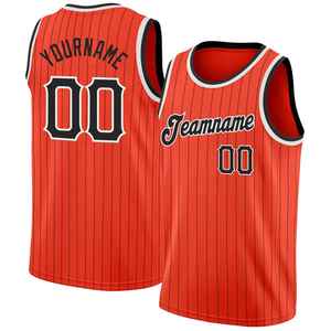 Custom Sublimated Basketball Jersey <b>Red</b> Striped <b>Mesh</b> Tank <b>Top</b> Adult Unisex Breathable Athletic Wear Custom Team Name Front Print - Product Image 5