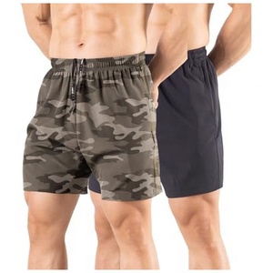 Men's Quick Dry Running Shorts Solid Color Elastic Waist Sporty Short Shorts for Fitness Workout Gym Training - Product Image 1