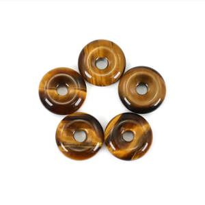 Donuts de Cristal Natural, Donuts de Piedra de Ojo de Tigre, Gemas de Cristal, Gemas de Reiki, Donuts Curativos, Ágata, Venta al por Mayor - Product Image 1
