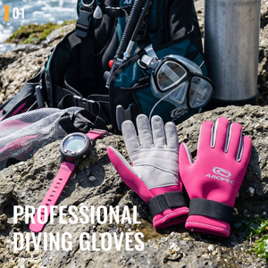 Aropec 2mm Neoprene Amara Diving Gloves with Flexible Palm & Fingers, Adjustable Elastic Velcro Wrist Strap - OEM/ODM/OBM - Product Image 2