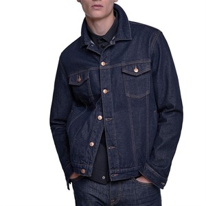 Veste en jean en coton pour homme style cowboy, Blouson bomber décontracté pour homme, Veste coupe-vent streetwear, Vestes en jean unies pour homme - Product Image 2