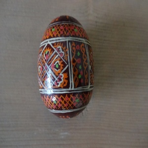Antique Hand Painted Vintage Paper Mache Round 8cm <b>Easter</b> Egg Chocolate <b>Gift</b> <b>Box</b> Collectible Ornament - Product Image 3