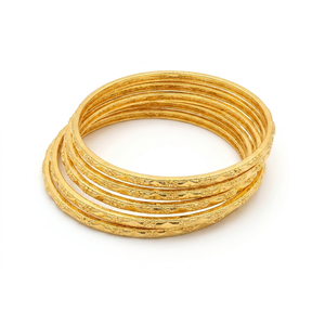 Premium Handcrafted Brass <b>Bangles</b> Set Traditional Antique Bronze Plated Natural Stone Geometric Textured Churi Women Elegant - Product Image 1