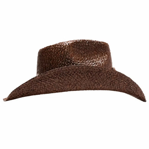 Chapeau de cowboy en cuir marron avec broderie de perles, unisexe, décontracté, pour adultes, à porter en toutes saisons - Product Image 2