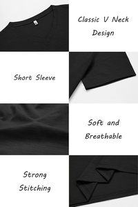 Camiseta Básica de Cuello en V para Hombre, Corte Ajustado, Manga Corta, Algodón, Informal, Transpirable, Secado Rápido, Tejido Ligero y Ecológico, para Uso Diario - Product Image 6
