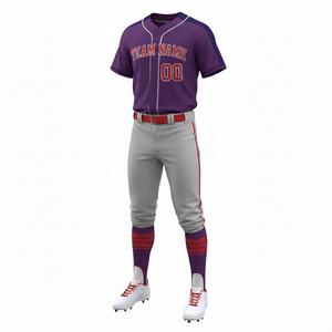 Uniforme de Béisbol Personalizado 100% Poliéster Transpirable, Camiseta y Pantalón de Alta Calidad, Impresión Sublimada, Secado Rápido, Cuello en V, Ropa Deportiva - Product Image 5