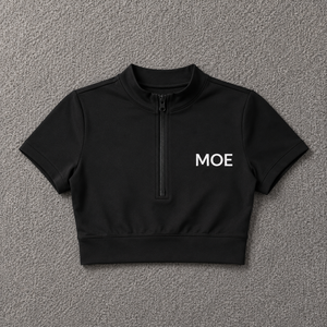 2026 Sports Training women's shirt Zip-Up Slim Fit Baby Tee Knitted Moisture Wicking Crop Top Hot Selling All Seasons Customized - Product Image 3