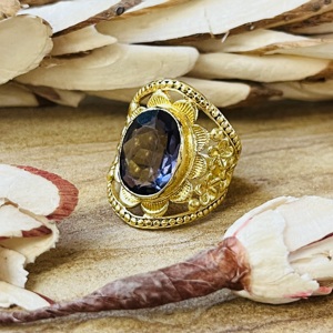 Latest Vintage Floral Amethyst <b>Ring</b> 18k <b>Gold</b> Plated Flower Statement Women <b>Ring</b> Chunky <b>Cocktail</b> Bohemia Wholesale Gif <b>Ring</b> - Product Image 4