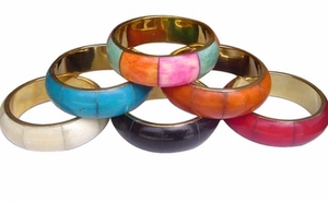 Ensembles de bracelets fantaisie ANEES HANDICRAFTS en laiton plaqué or avec pierres en résine et motifs de paix, pour femmes, mariage, romantique - Product Image 2