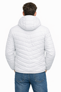 เสื้อแจ็คเก็ตบุนวมมีฮู้ดสีขาวสำหรับผู้ชาย – เสื้อแจ็คเก็ตที่ให้ความอบอุ่นในฤดูหนาวน้ำหนักเบา มอบความอบอุ่นเหนือระดับปกติ - Product Image 3