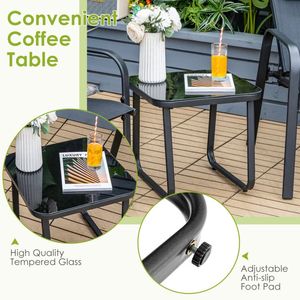 Conjunto de Muebles de Jardín Apilables de 3 Piezas con Respaldo Ajustable para Uso en Exteriores - Product Image 6