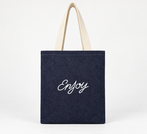 Sac fourre-tout en jean avec doublure intérieure en polyester - 34x38 cm 34x38x0 cm Logo personnalisé Écologique Utilisation promotionnelle Cadeaux d'entreprise - Product Image 5