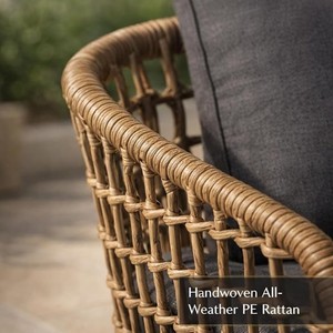 Contemporary <b>Rattan</b> Outdoor <b>Sofa</b> Set with Coffee Table Garden Seating 4 Person Weather Resistant Patio Furniture - Product Image 4