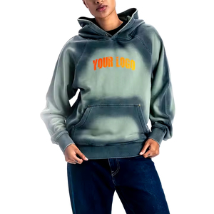 เสื้อฮู้ดซักกรดของผู้ชายผ้าฝ้าย100% กันการหดตัวมีฮู้ดสำหรับผู้ชายกีฬาซักกรดแบบมาแรง - Product Image 1