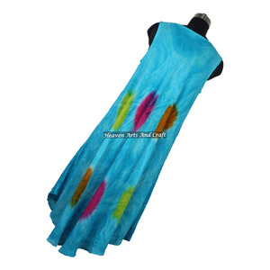 Vestido de Rayón Premium Hecho a Mano con Estampado Tie Dye para Mujer, Ligero, para Vacaciones y Playa, 100% Rayón, Vestido Tipo Paraguas para Mujer - Product Image 3