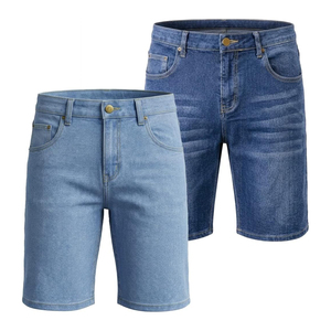 Nuevos Pantalones Cortos de Mezclilla Vintage para Hombre, Estilo Urbano, Pierna Recta, Cintura Media, Casuales, Verano, Lavado Claro, Tela de Algodón Transpirable, Tejido, OEM, ODM - Product Image 5