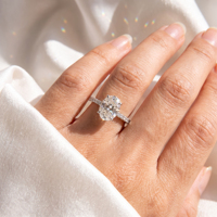 Nouvelle conception de bague en diamant ovale VVS créé en laboratoire, bague en diamant synthétique de haute qualité en or blanc 14 carats, bijoux fins pour femmes