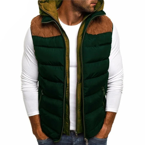 New Arrival Men's Woolen Breathable Winter Windproof Waterproof Padded <b>Vest</b> with Detachable Hood Outdoor Jacket - Product Image 2
