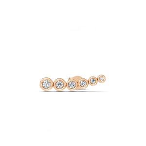 Pendientes de oro macizo de 10K con diamantes cultivados en laboratorio en engaste de bisel graduado, tipo climber, con diamantes redondos certificados por IGI para mujer - Product Image 3