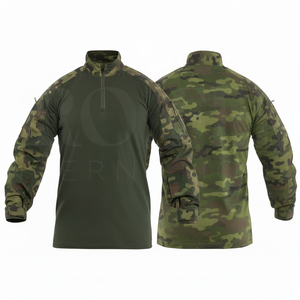 Veste de travail robuste à manches longues et col zippé, camouflage personnalisé, respirante, pour l'extérieur, avec poches et logo personnalisé - Product Image 6
