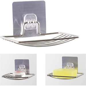 Jabonera de acero inoxidable montada en la pared con acabado cromado Forma ovalada Diseño elegante La mejor calidad para la organización - Product Image 4