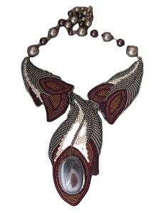 CRYSTAL CRAFT Red Wooden Beaded African Fashion Women's Party Vintage Handmade Charm Trending Design - Product Image 1