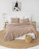 Ensemble de literie en lin pur, comprenant 1 housse de couette, 1 drap plat, 1 drap-housse et 2 taies d'oreiller