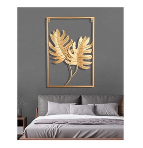 Décoration murale arbre de vie doré décoratif en métal feuille d'or et sculpture d'art suspendue Cadeaux de Noël Décoration intérieure - Product Image 5