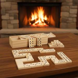 Juego de dominó clásico de madera, juego de mesa educativo familiar, juguete de entrenamiento, diversión familiar, actividad de aprendizaje, regalo. - Product Image 3