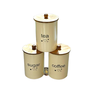 Recipientes de Almacenamiento Hechos a Mano, Ecológicos, de Metal y Madera, con Tapas Herméticas, Bonitos y Modernos para Cocina, Libres de BPA, Duraderos, para Sal, Azúcar y Té - Product Image 4