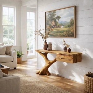 Table console de style farmhouse en bois récupéré, table console en bois faite à la main, table d'entrée en bois, meuble console, décoration intérieure unique - Product Image 6