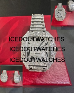 Reloj con Diamantes Moissanite VVS, Totalmente Cubierto de Piedras, Engastado a Mano - Product Image 3