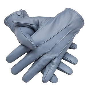 Guantes de cuero hasta la muñeca, estilo liso, sin forro, para uso diario en primavera y otoño, color gris, guantes de cuero a precio de mayoreo. - Product Image 3