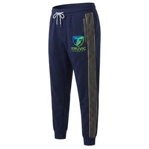 Pantalon de survêtement personnalisé en gros avec logo, polyester/coton respirant, écologique, pour homme, style urbain, couleurs unies, coupe mi-vintage - Product Image 5