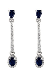 Diamond and Tanzanite Earring in 92.5 Sterling Silver KLST-30761 - Product Image 4