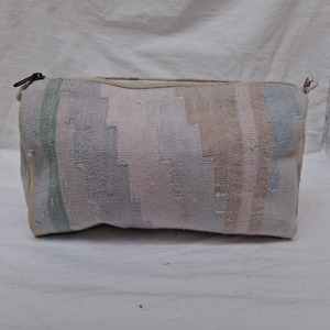 Cotton Stylish Geometric Pattern Zipper Pouch Women's Fashion Custom Storage <b>Makeup</b> <b>Bag</b> <b>Large</b> Quilted Handmade Cosmetic Pouch - Product Image 4