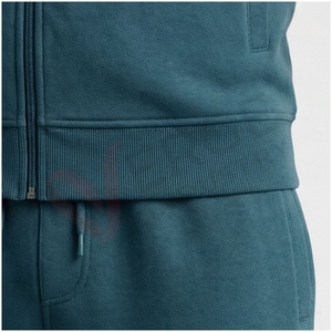 Ensemble de survêtement pour homme, couleur turquoise, manches longues, col montant, fermeture éclair sur le devant, motif géométrique, respirant, coupe sportive, coupe régulière, vêtements d'automne - Product Image 5