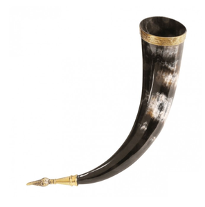 Corne de buffle Viking avec support, logo personnalisé sculpté à la main, cornes à boire en corne de buffle, style antique - Product Image 5