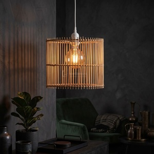 Pantalla de Lámpara Cilíndrica de Ratán, Ecológica, Rústica, para Interiores, la Más Vendida - Product Image 2
