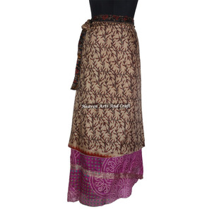 2 Layer Reversible Magic Silk Saris <b>Wrap</b> Long <b>Skirt</b> 2 Layer Reversible Magic Silk Saris <b>Wrap</b> Long <b>Skirt</b> Sari <b>Wrap</b> <b>Skirt</b> Long - Product Image 6