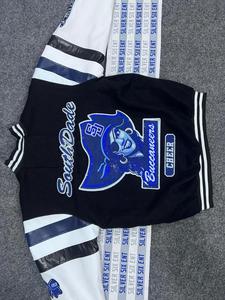 เสื้อแจ็คเก็ตวาร์ซิตี้ SouthDade Buccaneers สำหรับเชียร์โค้ช ผู้ชาย สีดำ หนัง PU คอตั้ง สไตล์ลำลอง - Product Image 4