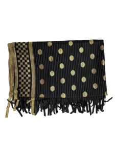 Dupatta Jacquard Noir à Imprimé Feuille Métallisée et Motif à Carreaux Kota Doria Léger, Tenue Traditionnelle Ethnique Élégante pour Femmes et Filles - Product Image 3