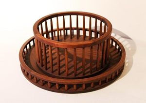 Rustic wooden <b>basket</b> farmhouse wood <b>basket</b> vintage wooden <b>basket</b> modern wooden <b>basket</b> minimalist wood <b>basket</b> - Product Image 2