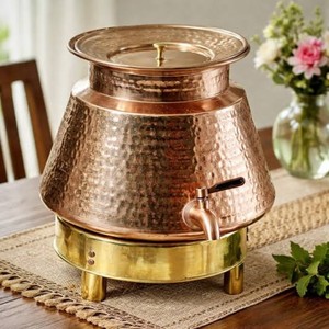 Dispensador de agua de cobre martillado más vendido con grifo y tapa de latón, estilo vintage, para el hogar - Product Image 6