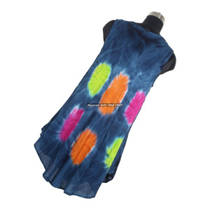 Vestido Largo de Verano 2026, Nuevo Estilo, Tie Dye, para Mujer, Elegante, 100% Rayón, Cuello Redondo, Sin Mangas - Product Image 1