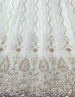 Tissu brodé perlé, dentelle perlée pour robes de mariée, robes de soirée, abayas, kaftans, vêtements de mode, sourcing pour acheteurs et commerce