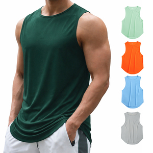 Débardeur de sport décontracté pour hommes, style gilet d'été, en matière légère, avec découpe des emmanchures et col rond, vente en gros - Product Image 1