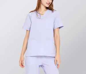 Ensembles d'uniformes médicaux personnalisés en satin de coton à manches courtes pour infirmières, tenues d'hôpital et de soins médicaux - Product Image 3