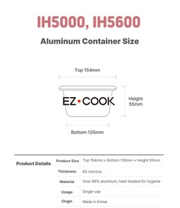 Contenedor de aluminio para olla de ramen (600 piezas) - Recipiente para ramen, cocina asiática, antiadherente, reciclable, fácil de limpiar, preparación de comidas, horno coreano - Product Image 3