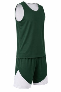 Ensemble débardeur et short de basket-ball vert unisexe, vêtements de sport respirants et à séchage rapide pour adultes - Product Image 5